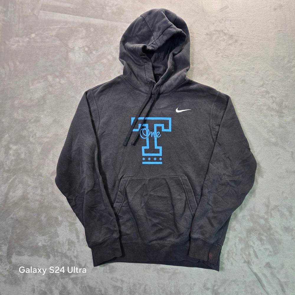Nike Sportswear Club Fleece Hoodie Black Blue Graphic CJ1611-060 Mens Small